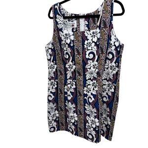 Number One Fashion Hawaii Size XL Sleeveless Tropical Shift Dress Cotton Poly